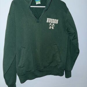 Champion Men's Dark Green Zip Up Sweater